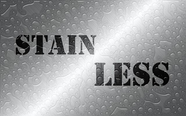 a picture with the text “stain” and “less”