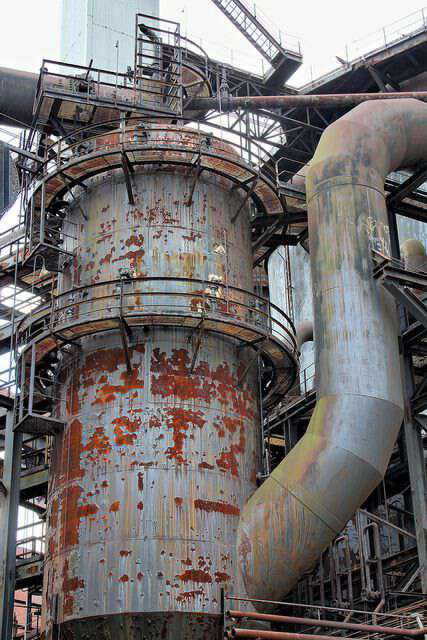 a giant and rust stainless steel pipe