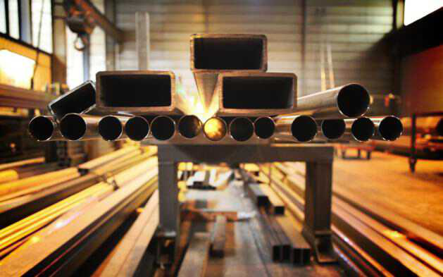 some stainless steel pipes in different shapes